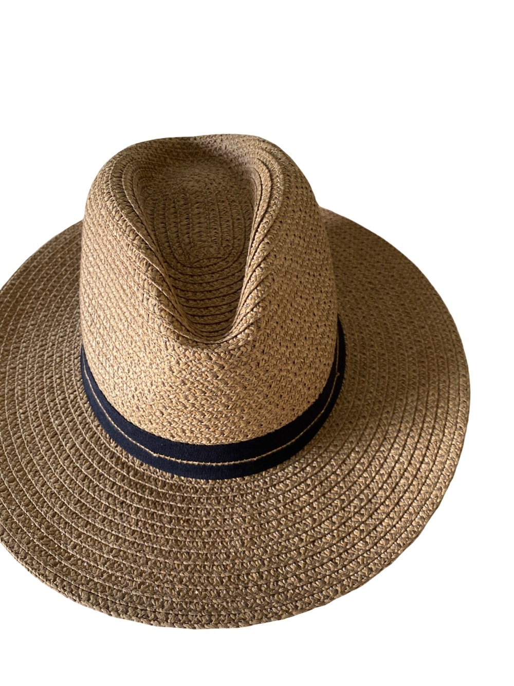 Wallaro Blake Tan Straw Sun Hat with Black Band - Classic Beach Fedora -M/L